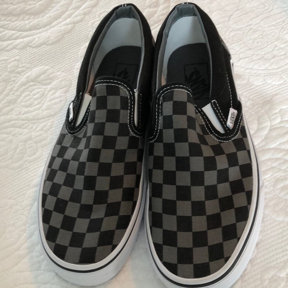Vans Slip Ons Gray/Black Checkerboard